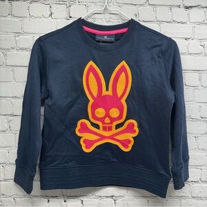 Psycho Bunny Youth Bailey Logo Embroidered Crewneck Sz S 7/8